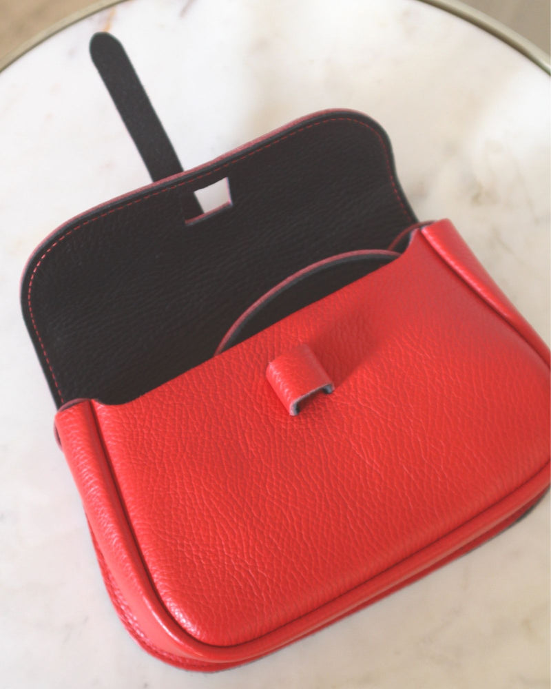 Bolsa It-bag "Le Mignon" de cuero rojo